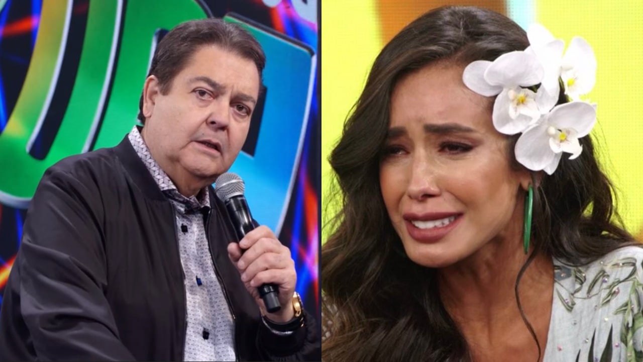 Faustão e Tati Scarletti (Foto: Reprodução/TV Globo/Montagem TV Foco)