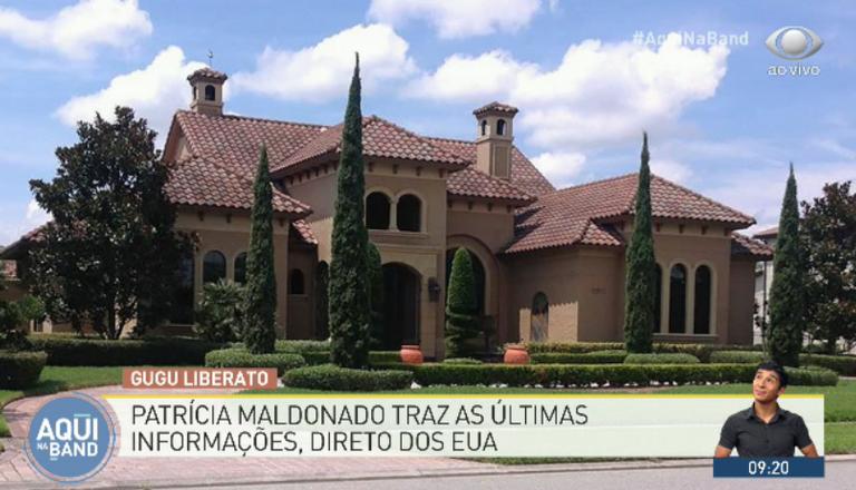 Mansão onde Gugu Liberato sofreu acidente nos Estados Unidos (Foto: Reprodução/Band)