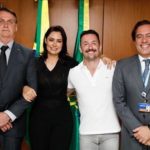 Michelle Bolsonaro faz postagem em Instagram ao lado de Diego Hypolito e Jair Messias Bolsonaro (Reprodução: Instagram)