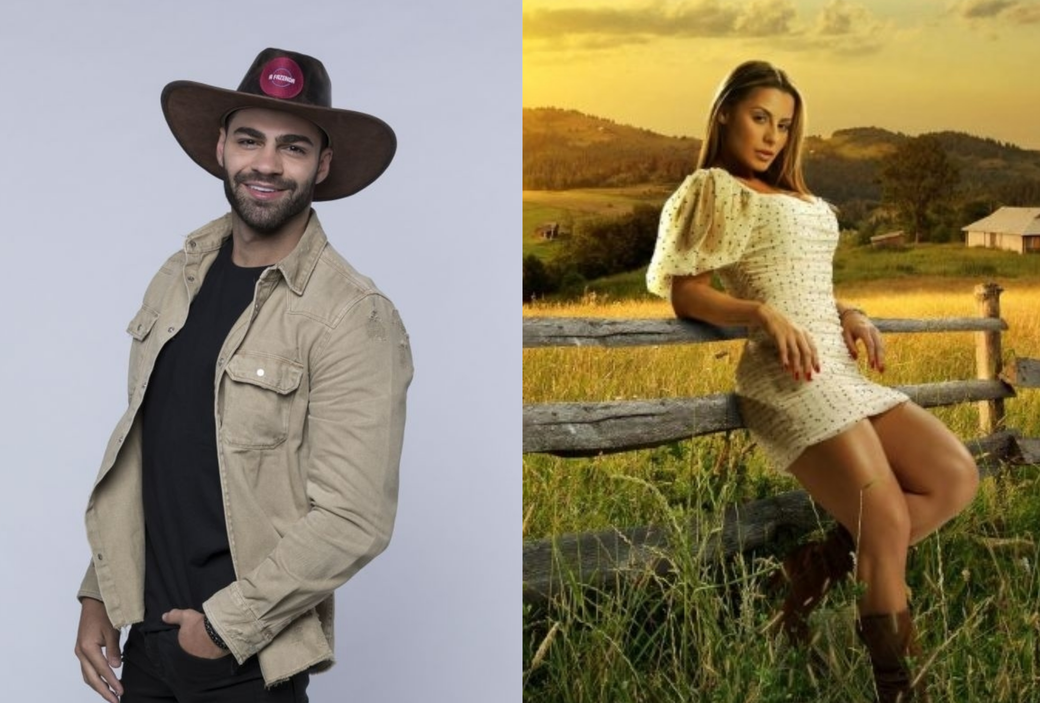 Netto e Aricia Silva engataram romance dentro de A Fazenda 11 da Record e pretendem investir em relacionamento fora do programa (Montagem: TV Foco)