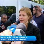 Rose Miriam dando entrevistas a emissoras de TV (Foto: Reprodução/Record)