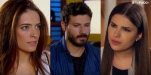 Débora consegue abalar a relação de Marcelo e Luisa em As Aventuras de Poliana (Foto: Montagem/TV Foco)