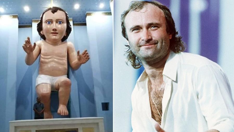 Estátua de Jesus em igreja mexicana ficou parecida com Phil Collins (Foto: Reprodução) Estátua de Jesus em igreja mexicana ficou parecida com Phil Collins (Foto: Reprodução)