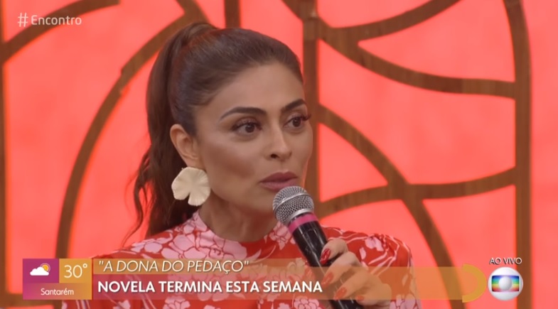 Juliana Paes foi convidada do Encontro com Fátima Bernardes na Globo