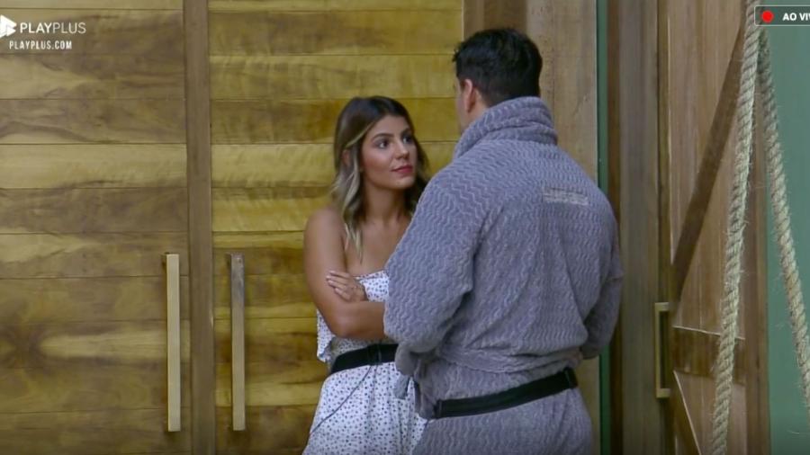 Hariany Almeida e Lucas Viana tiveram nova discussão em A Fazenda 11 (Reprodução: PlayPlus/Record TV)