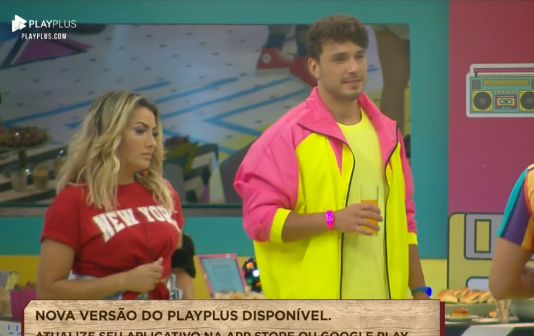 Lucas na festa em A Fazenda (Foto: PlayPlus)