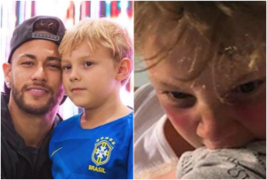 Neymar e filho (Foto: Montagem TV Foco)