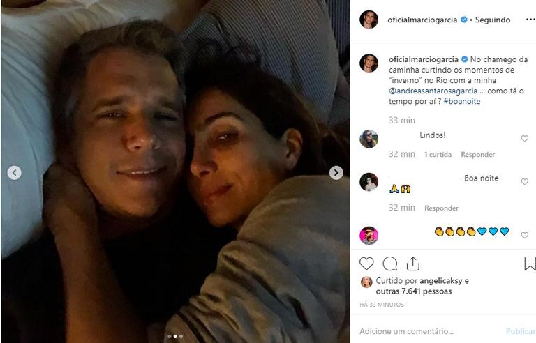 Márcio Garcia e a esposa (Foto: Reprodução0