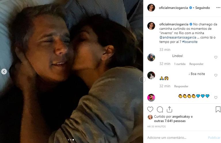 Márcio Garcia e a esposa (Foto: Reprodução0