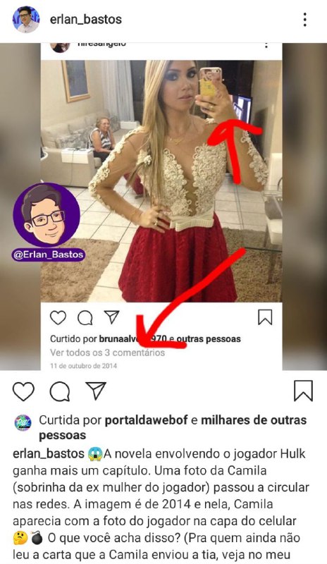 Sobrinha de Hulk usava capinha com foto do tio famoso (Foto: Reprodução)