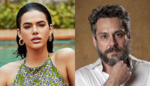 Como assim? A famosa atriz da Globo,  Bruna Marquezine foi o detalhe que mais chamou atenção na foto que o ator Alexandre Nero compartilhou nas redes sociais ao lado da Família (Foto: Montagem TV Foco)