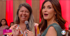 Fátima Bernardes ficou em saia justa ao vivo no Encontro (Reprodução/Globoplay)