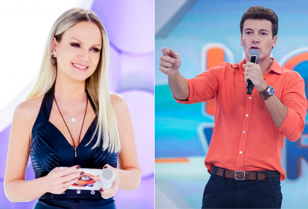 Eliana atropelou Rodrigo Faro em audiência neste domingo (Foto: Montagem)