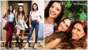 Vitória Strada, Juliana Paiva e Deborah Secco com seu novo visual em Salve-se Quem Puder (Foto: Montagem/TV Foco)