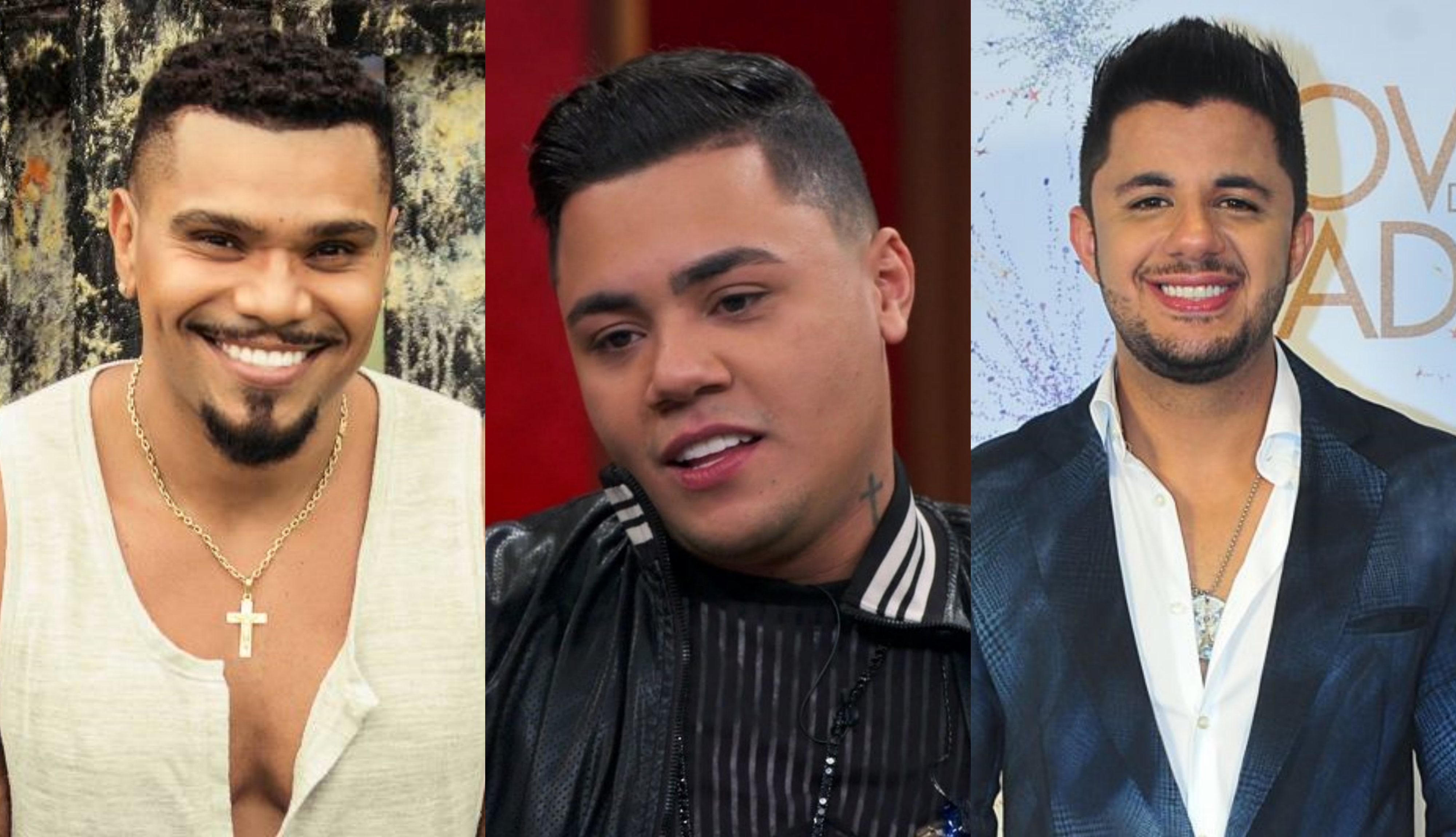 O famoso cantor e funkeiro, Naldo Benny cometeu uma gafe daquelas ao chamar Felipe Araújo pelo nome de seu irmão que faleceu em 2015, Cristiano Araújo (Foto: Montagem TV Foco)