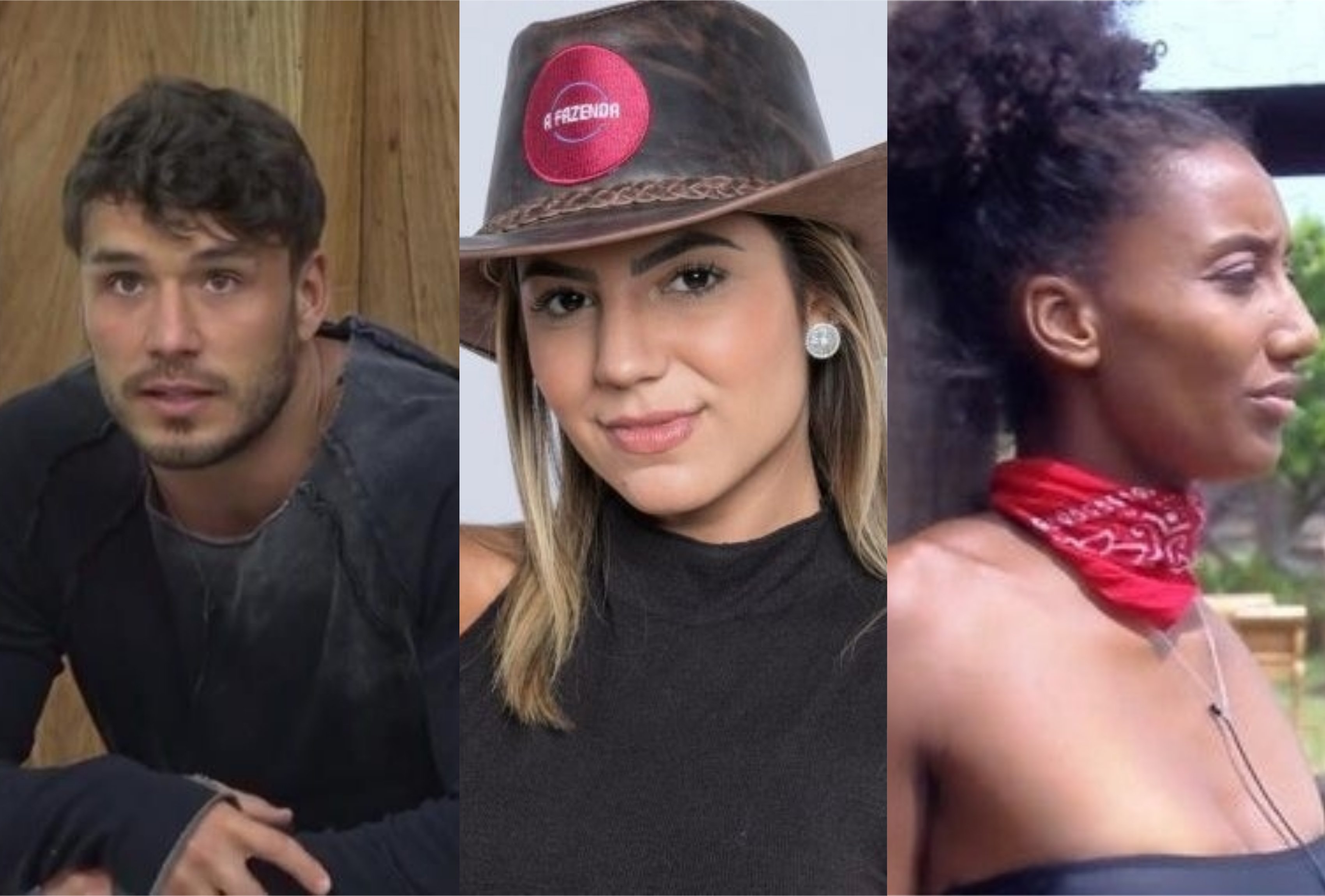 Quem você quer que fique em A Fazenda da Record? Lucas Viana, Hariany Almeida ou Sabrina de Paiva? (Foto: Montagem/TV Foco)
