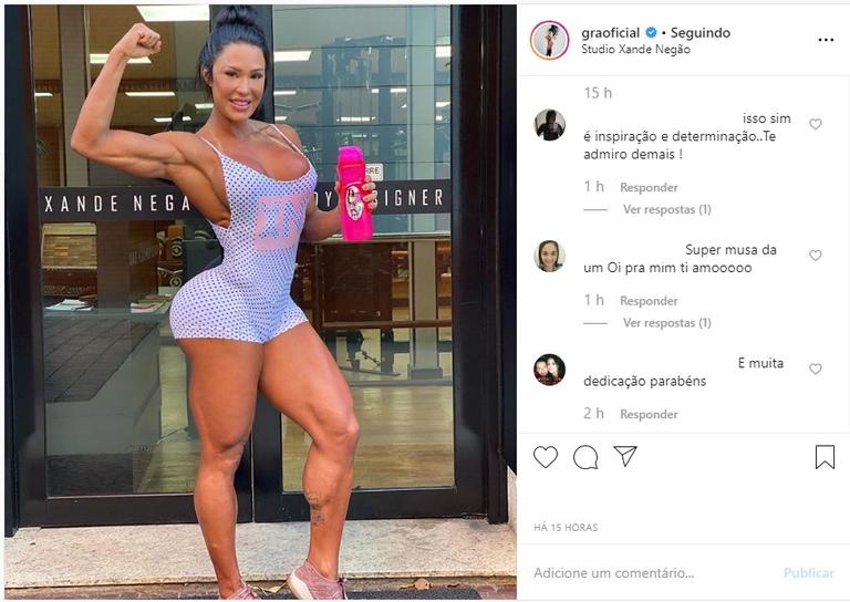 Gracyanne Barbosa faz foto para registrar seu último treino do ano (Reprodução/Instagram)