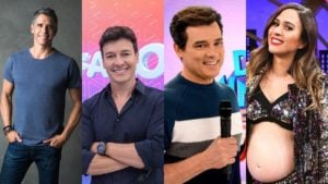 Márcio Garcia, Rodrigo Faro, Celso Portiolli e Tatá Werneck (Foto: Divulgação/Globo/Record/SBT/Multishow)