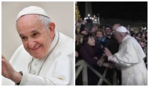 Após ser agarrada por fiel, Papa Francisco se irrita e revida com um tapa. Ação chamou a atenção de milhares de pessoas e rapidamente o Papa virou assunto nas redes sociais (Foto: Reprodução)