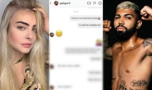 Gabigol troca mensagens com Mariana Braguês. Foto: Reprodução/Leo Dias