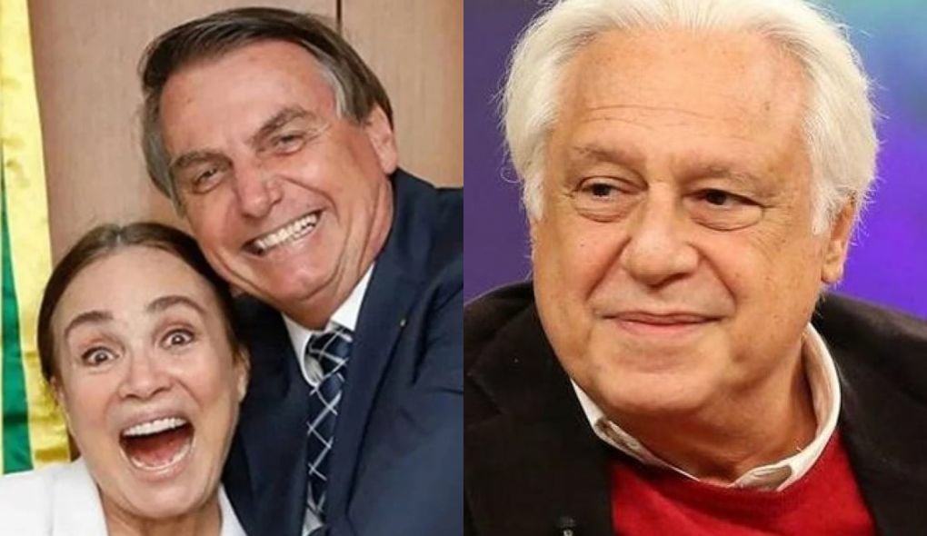 Regina Duarte, Jair Bolsonaro e Antônio Fagundes (Foto: Montagem/TV Foco)