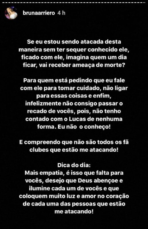 Fãs de Lucas Viana e Hariany Almeida atacaram mulher e fizeram ameaça de morte 