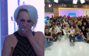 A apresentadora Ana Maria Braga foi homenageada pela sua equipe (Foto: Divulgação / TV Foco)