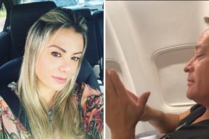 Leonardo esconde conversa de WhatsApp de sua esposa e os dois protagonizam cena de ciumes em avião - Montagem: TV Foco