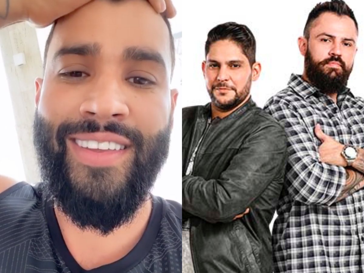 Gusttavo Lima foi substituído por Jorge e Mateus após cobrar fortuna por show (Foto: Montagem TV Foco)