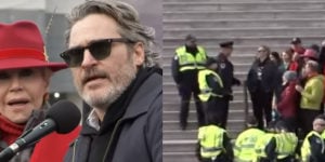 Joaquin Phoenix, intérprete de coringa, é preso durante protesto nos EUA (Foto: Reprodução)