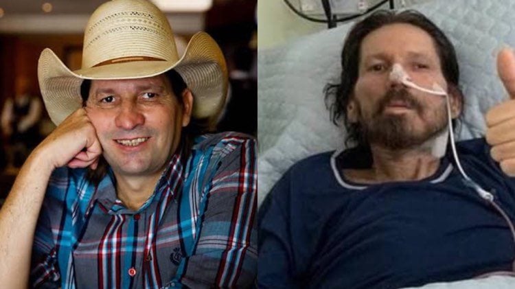 o locutor de rodeios Asa Branca tem piora no estado de saúde e esposa fica em prantos (Montagem: TV Foco)