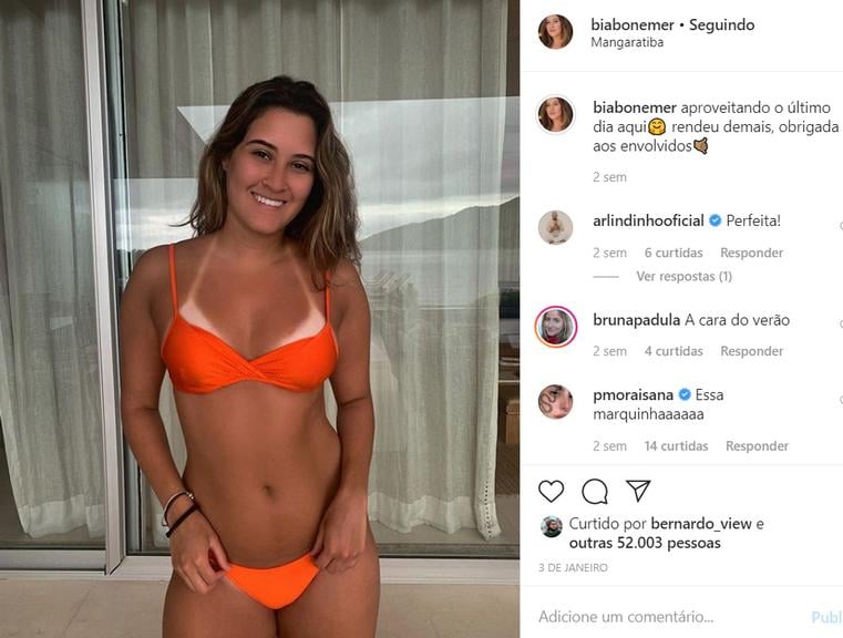 Filha de Fátima Bernardes e William Bonner surge bronzeadíssima em foto de biquíni (Foto :Instagram)