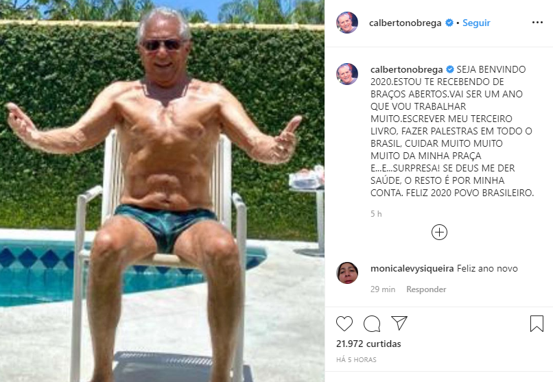 Carlos Alberto de Nóbrega mostrou o corpão em foto arrasadora