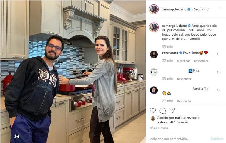 Luciano Camargo e esposa Flávia Camargo (Foto Reprodução/Instagram)