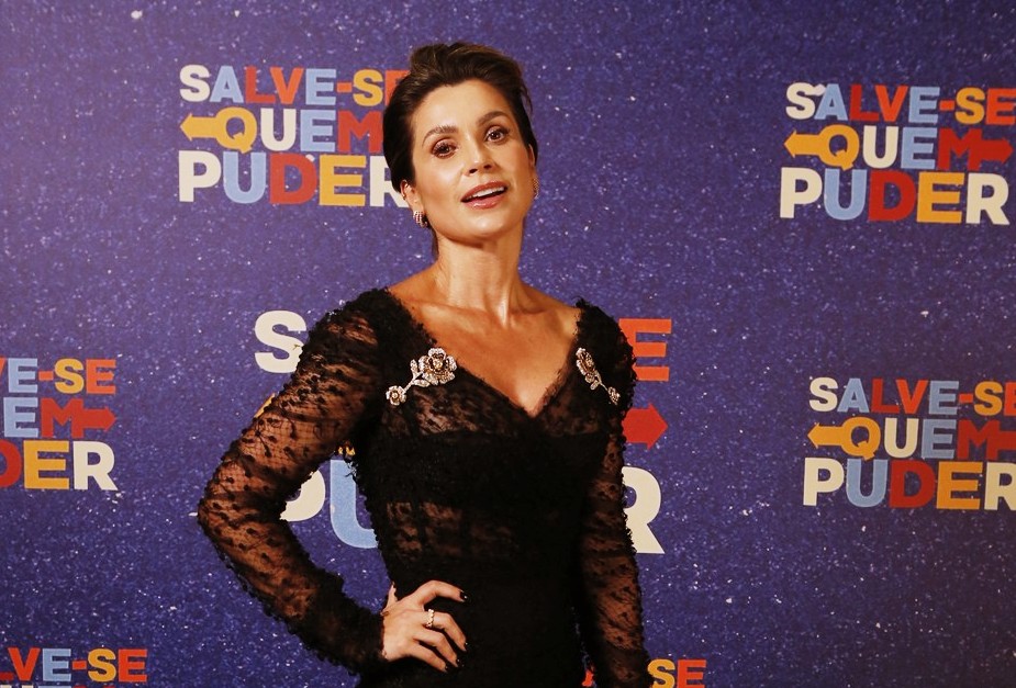Flavia Alessandra na coletiva de imprensa da nova novela 