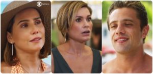 Alexia, Helena e Renzo em novela Salve-se Quem Puder (Foto: Montagem/TV Foco)