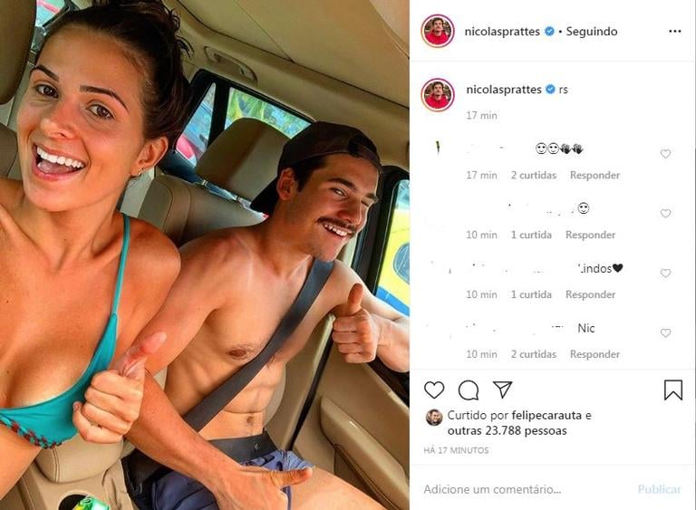 Nicolas Prattes posa com namorada (Foto: Reprodução/Instagram)