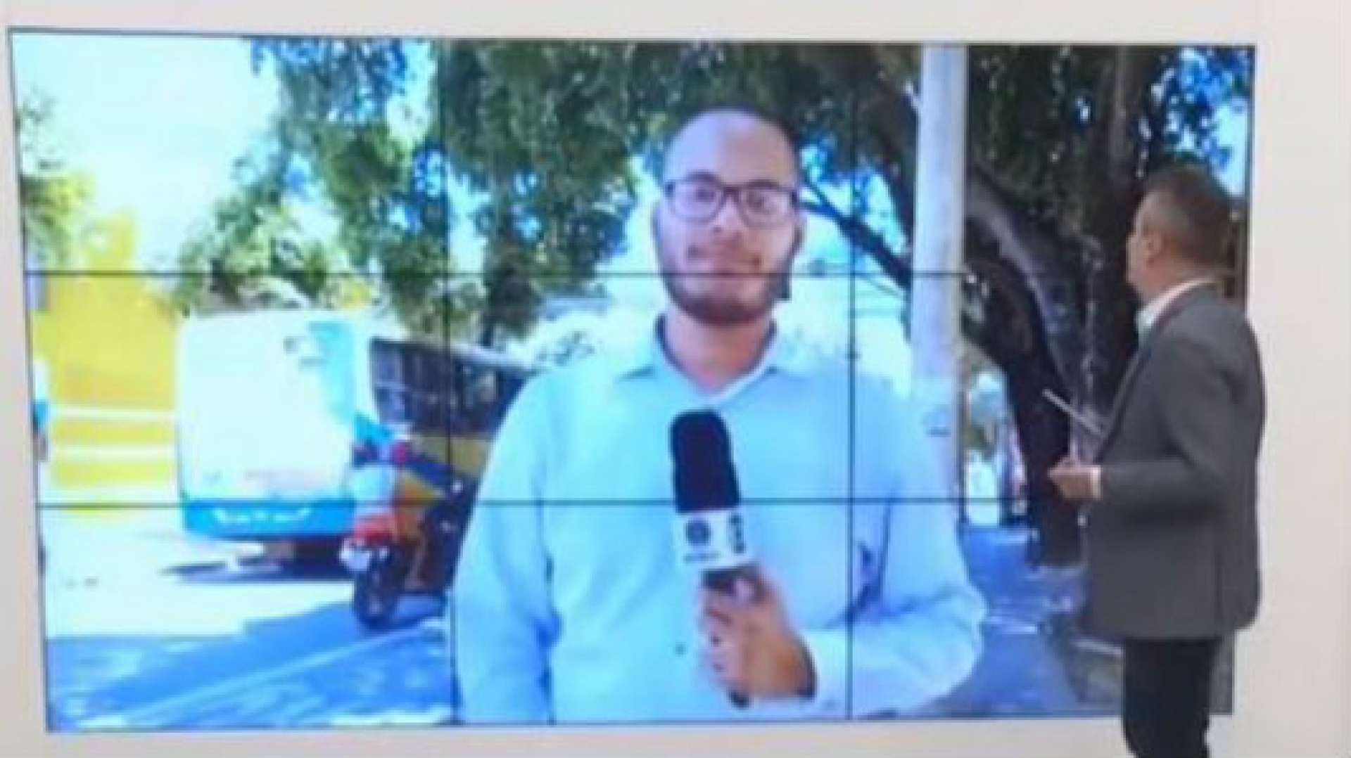 Samuel Bonicontro ao vivo em jornal (Foto: Reprodução)