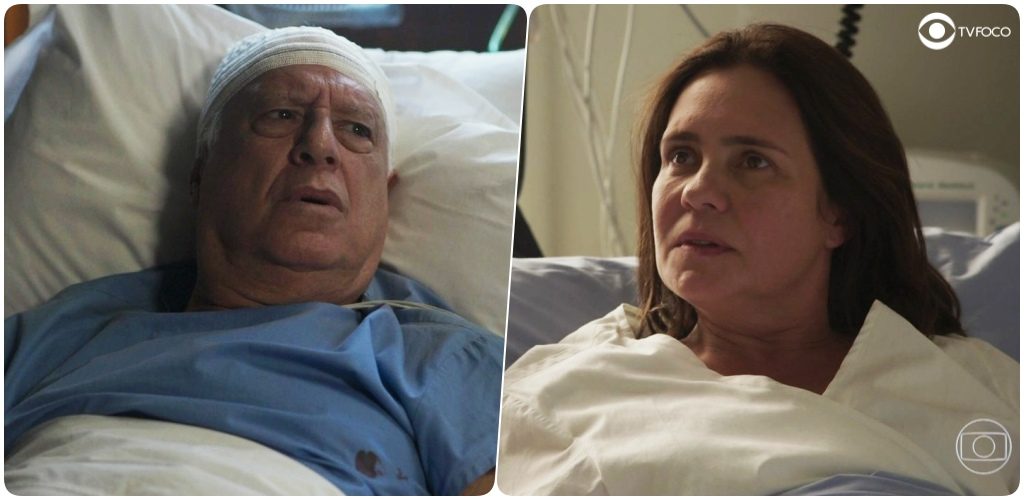 Uma fotomontagem do site TV Foco de Alberto de Bom Sucesso e Thelma de Amor de Mãe
