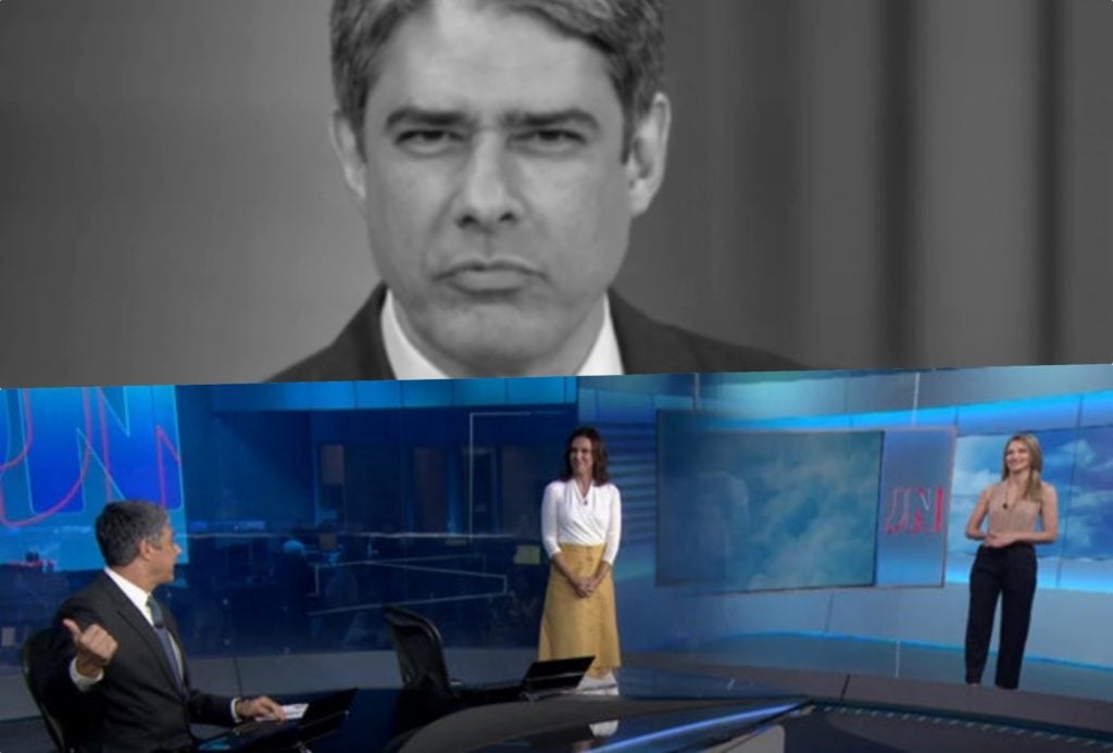 William Bonner do Jornal Nacional fez questão de interromper sua colega da previsão do tempo (Foto reprodução)