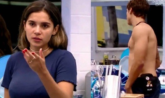 Felipe levou bronca por colocar a mão no pinto no BBB20 (Foto: Reprodução)