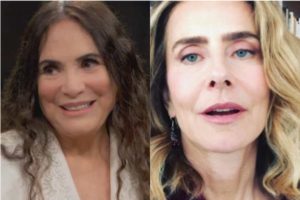 Regina Duarte teve que tirar foto por causa de Maitê Proença - Foto: Montagem/Reprodução