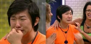 Pyong vê o filho pela primeira vez após vencer prova do anjo, tem crise de choro e momento emociona (Foto: Reprodução)