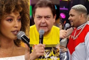 Faustão é conhecido por intrometer e cortar alguns assuntos no programa. Sheron Menezzes, Kevin o Chris, Sandami, veja alguns artistas que foram ignorados pelo apresentador (Foto: montagem TV Foco)