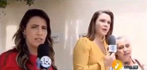 Repórteres do SBT e da Globo quase saíram no tapa durante uma transmissão ao vivo na televisão (Foto: Reprodução / Twitter / Virei Jornalista)