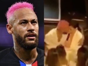 Neymar e Maraísa faz vistos aos beijos (Foto: Montagem TV Foco)