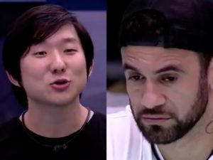 Eita que o clima pegou fogo entre o famoso Pyong Lee e o outro participante do BBB 20, da Globo, Hadson (Foto: Reprodução/ Montagem TV Foco)