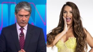 William Bonner e Rafa Kalimann (Foto: Reprodução/TV Globo/Montagem TV Foco)