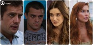 Renzo, Téo, Luna e Alexia em Salve-se Quem Puder (Foto: Montagem/TV Foco)