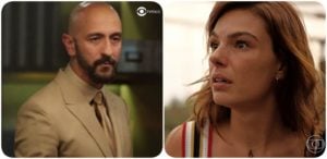 Álvaro e Betina descobrem que são irmãos e inimigos na novela Amor de Mãe (Foto: Montagem/TV Foco)